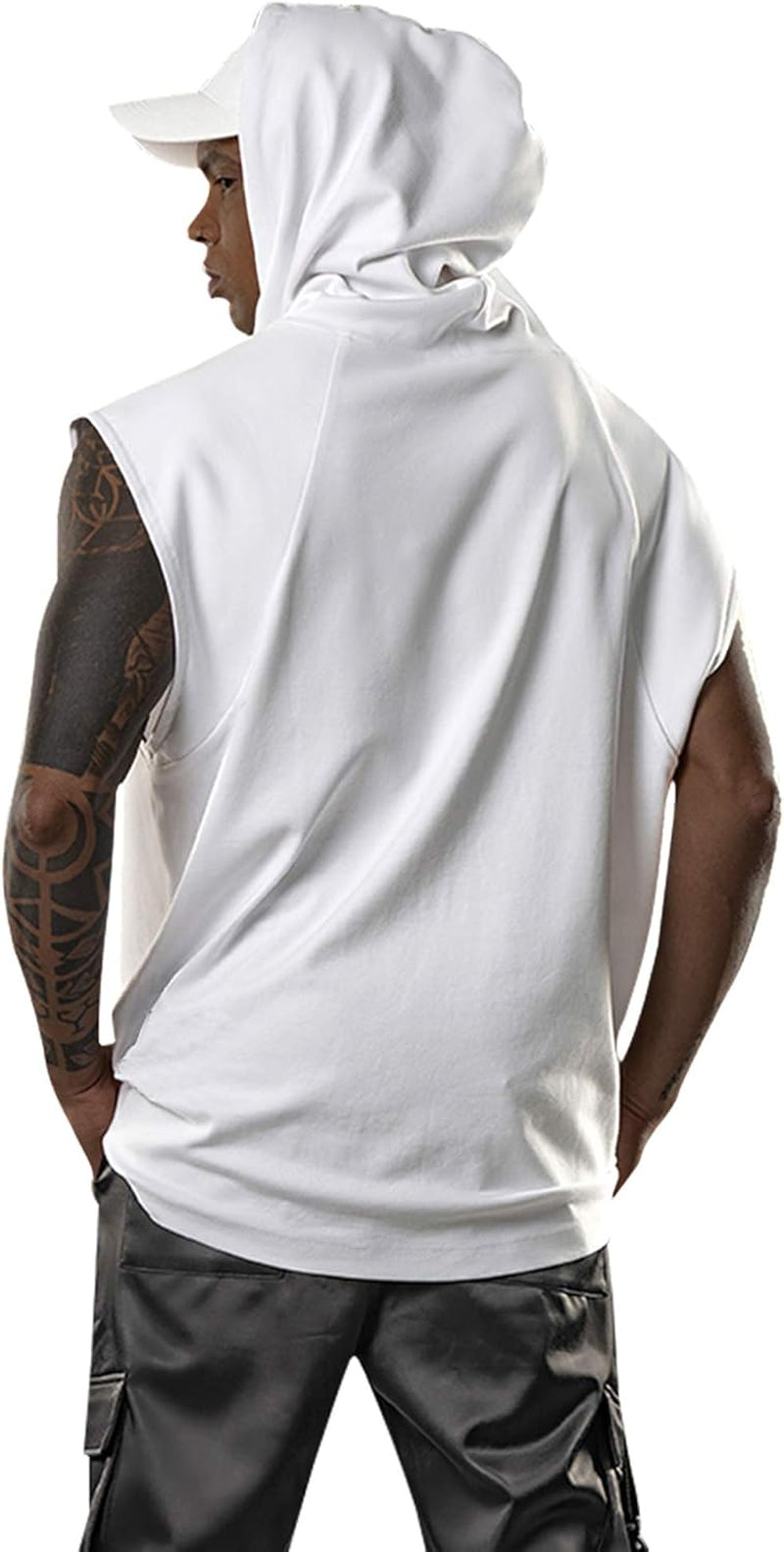 Men's Sleeveless Hooded Tank Tops for Bodybuilding and Gym Workouts