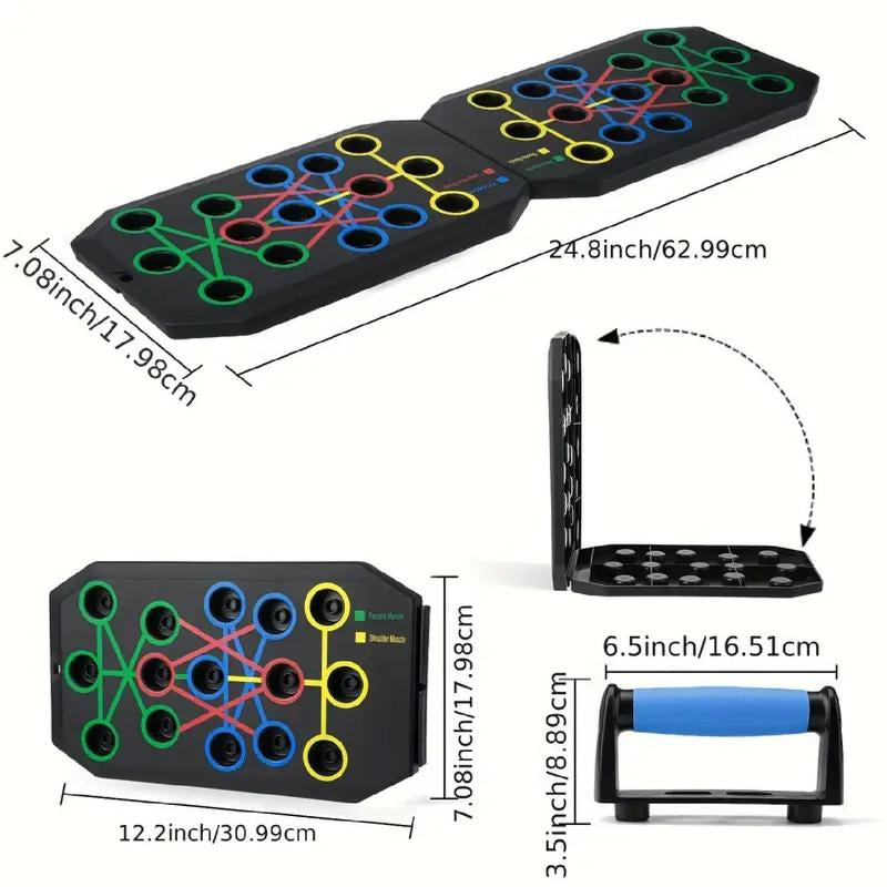 Push-Up Board 5-in-1 – Tabla de Flexiones Multifunción | Entrenamiento de Pecho, Espalda, Hombros y Tríceps | Equipo Plegable para Casa y Gimnasio