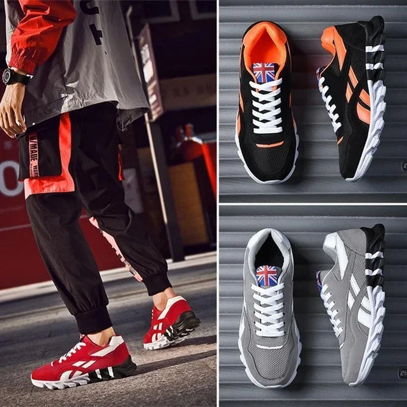 Men's and Women's Fashion Blade Breathable Knitted Casual Sports Running Shoes - Anti-Slip Tennis Shoes, 2024 Edition