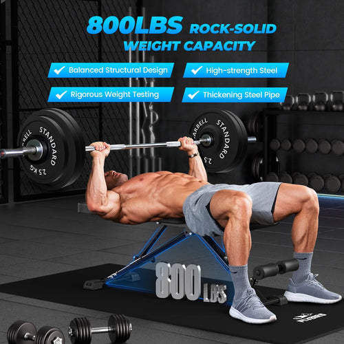 Adjustable Weight Bench – Foldable, 800 lb Capacity / Banco de Pesas Ajustable – Plegable, Capacidad de 800 lb