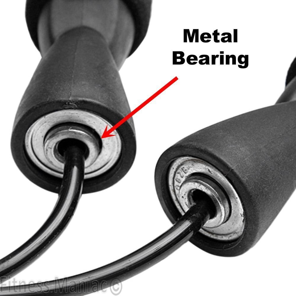 Fitness Maniac Speed Jump Rope with Ball Bearings / Cuerda de Velocidad Fitness Maniac con Rodamientos de Bolas