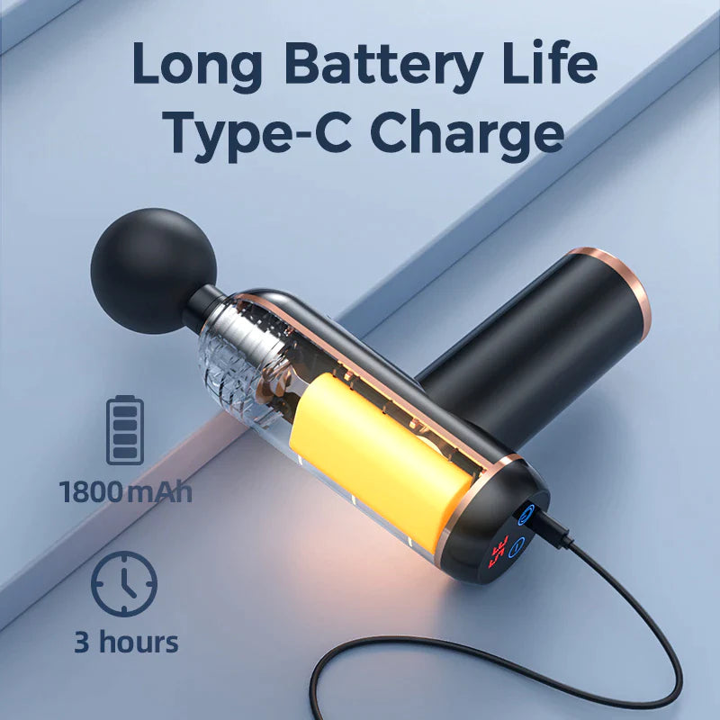 MUKASI Deep Tissue Massage Gun – Portable Percussion Massager for Neck, Body & Muscle Recovery/MUKASI Pistola de Masaje de Tejido Profundo – Masajeador Percusivo Portátil para Cuello, Cuerpo y Recuperación Muscular