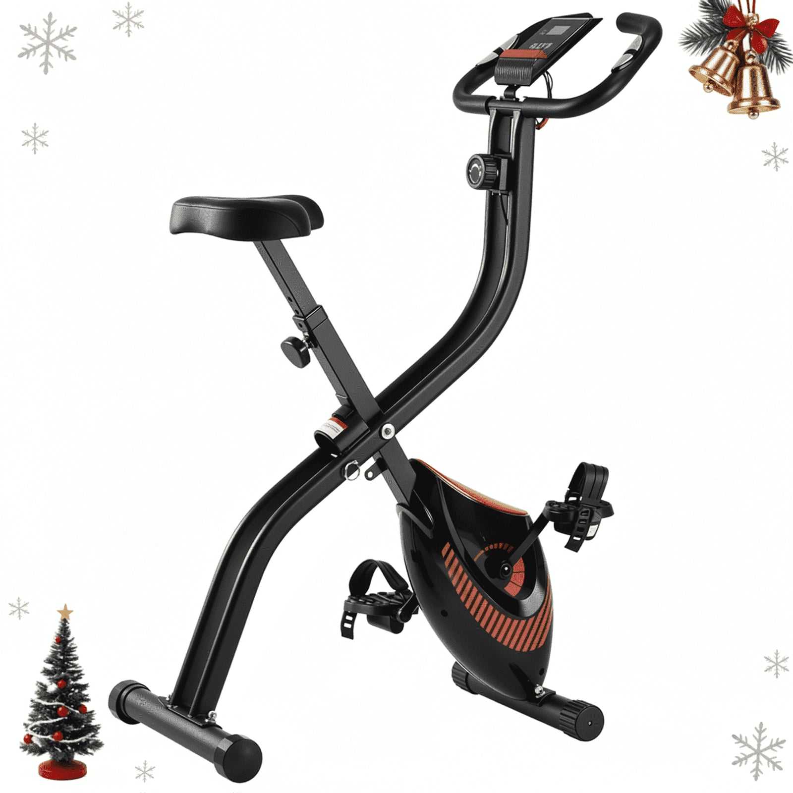 Naipo Foldable Stationary Bike – 16-Level Resistance with Digital Display