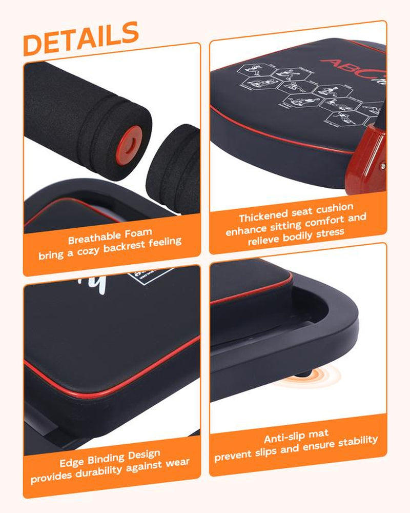 HOPHORSE Ab Crunch Machine – Máquina de Abdominales Portátil | Core Trainer para Casa | Sit-Up Roll-Up Machine | Equipo Fitness para Abdomen y Core