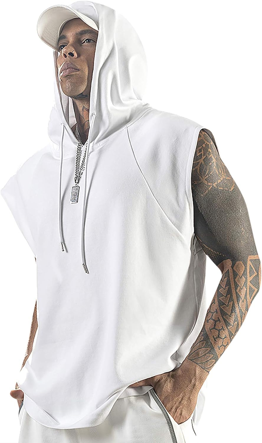 Men's Sleeveless Hooded Tank Tops for Bodybuilding and Gym Workouts