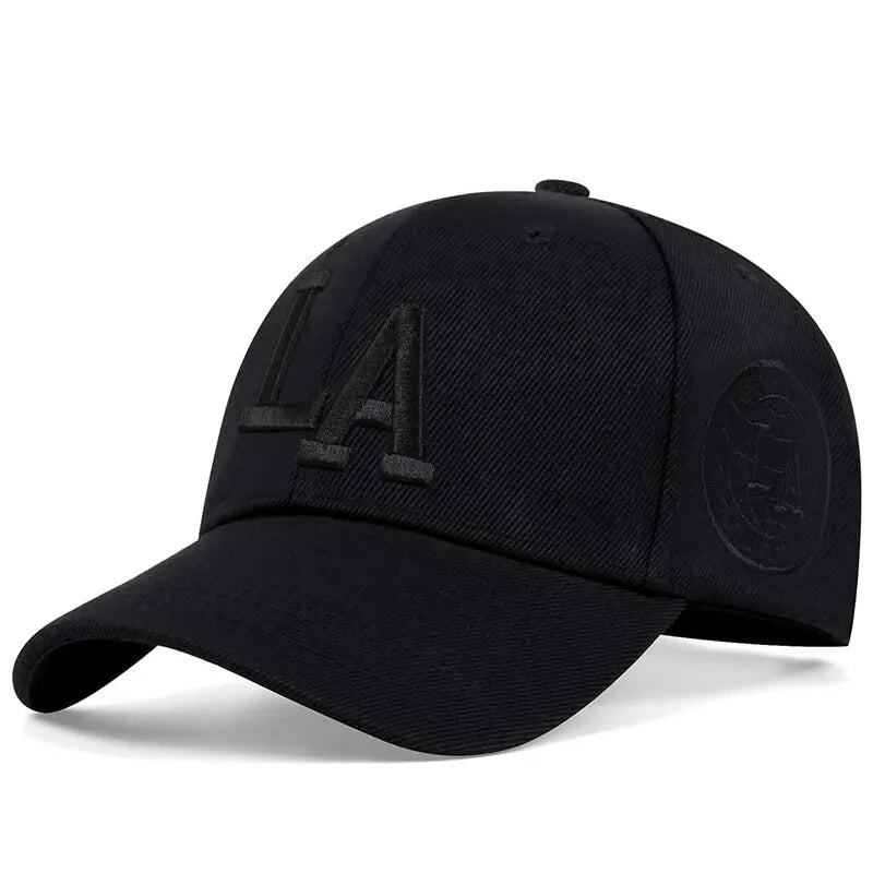 Unisex LA Letter Embroidered Snapback Baseball Cap - Adjustable Outdoor Casual Hat for Spring and Autumn Sun Protection