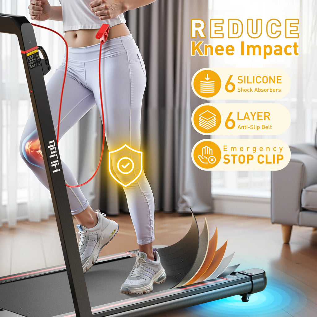 HIJOB 3.0HP Foldable Treadmill with Workstation – Incline, Bluetooth & Remote Control