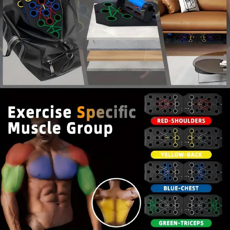 Push-Up Board 5-in-1 – Tabla de Flexiones Multifunción | Entrenamiento de Pecho, Espalda, Hombros y Tríceps | Equipo Plegable para Casa y Gimnasio
