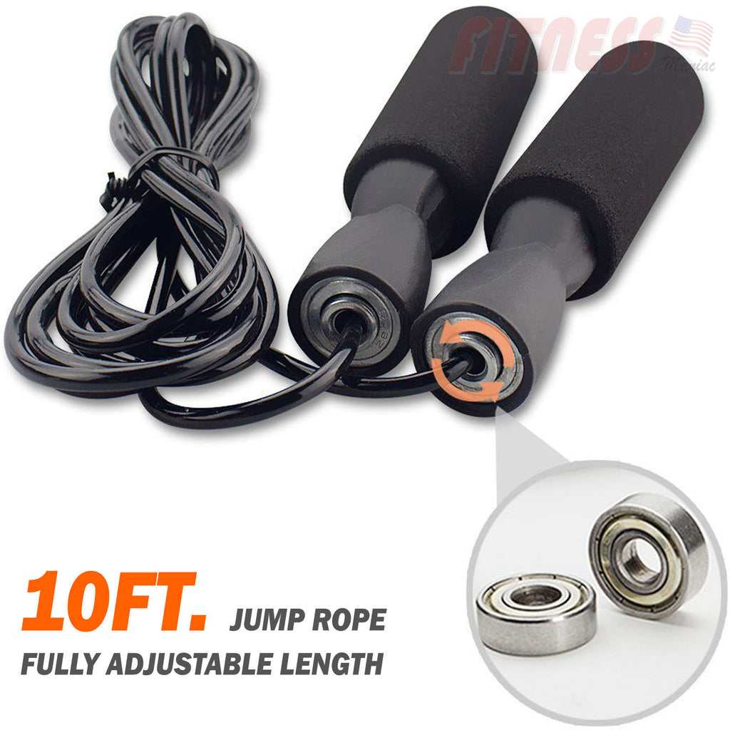 Fitness Maniac Speed Jump Rope with Ball Bearings / Cuerda de Velocidad Fitness Maniac con Rodamientos de Bolas