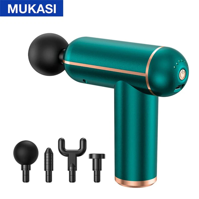 MUKASI Deep Tissue Massage Gun – Portable Percussion Massager for Neck, Body & Muscle Recovery/MUKASI Pistola de Masaje de Tejido Profundo – Masajeador Percusivo Portátil para Cuello, Cuerpo y Recuperación Muscular