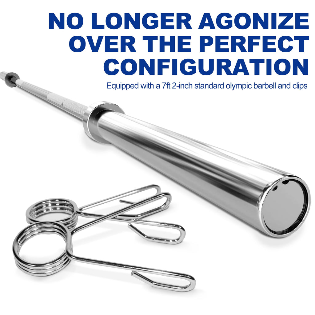 Olympic Bumper Plates Set 210 lb + Barbell – BalanceFrom/Juego de Placas Olímpicas 210 lb + Barra – BalanceFrom