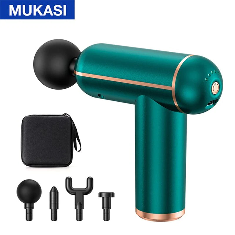 MUKASI Deep Tissue Massage Gun – Portable Percussion Massager for Neck, Body & Muscle Recovery/MUKASI Pistola de Masaje de Tejido Profundo – Masajeador Percusivo Portátil para Cuello, Cuerpo y Recuperación Muscular