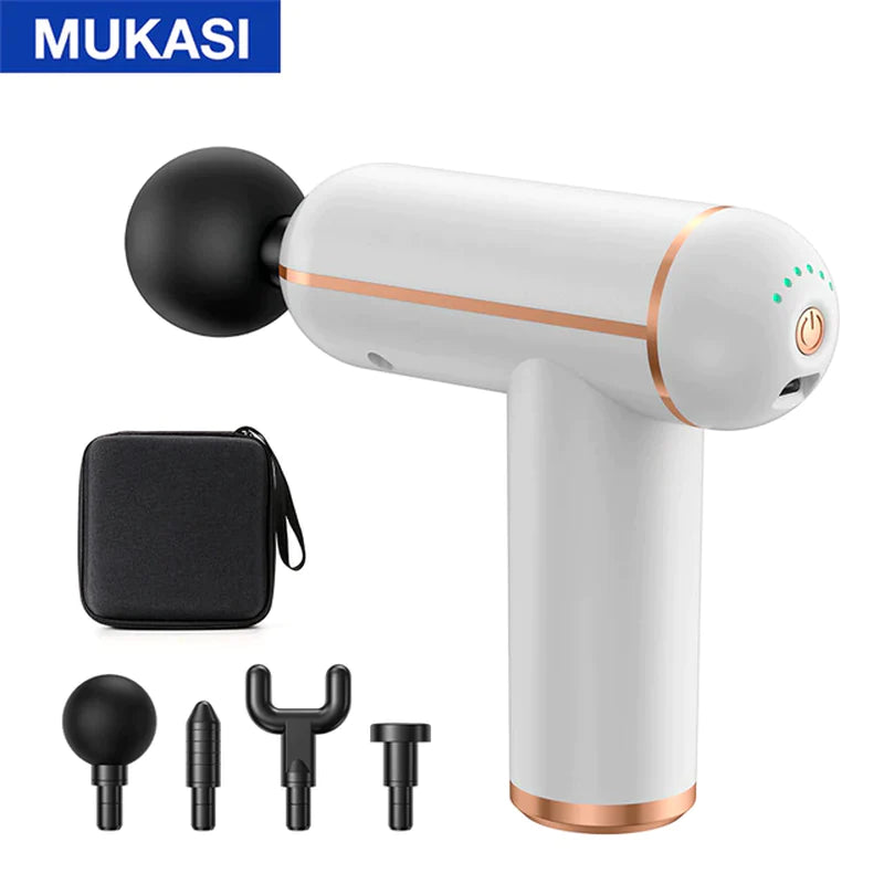 MUKASI Deep Tissue Massage Gun – Portable Percussion Massager for Neck, Body & Muscle Recovery/MUKASI Pistola de Masaje de Tejido Profundo – Masajeador Percusivo Portátil para Cuello, Cuerpo y Recuperación Muscular