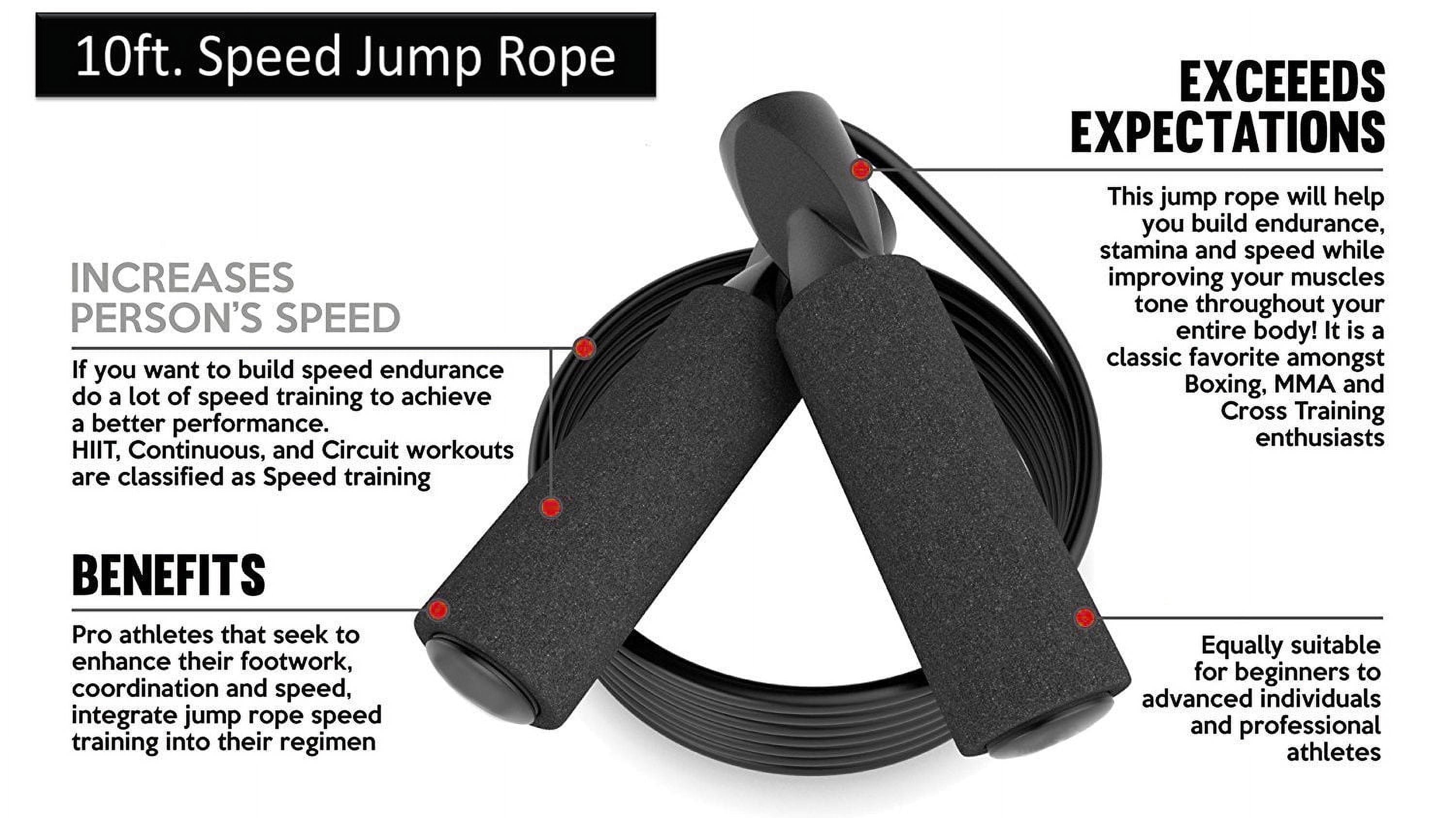 Fitness Maniac Speed Jump Rope with Ball Bearings / Cuerda de Velocidad Fitness Maniac con Rodamientos de Bolas
