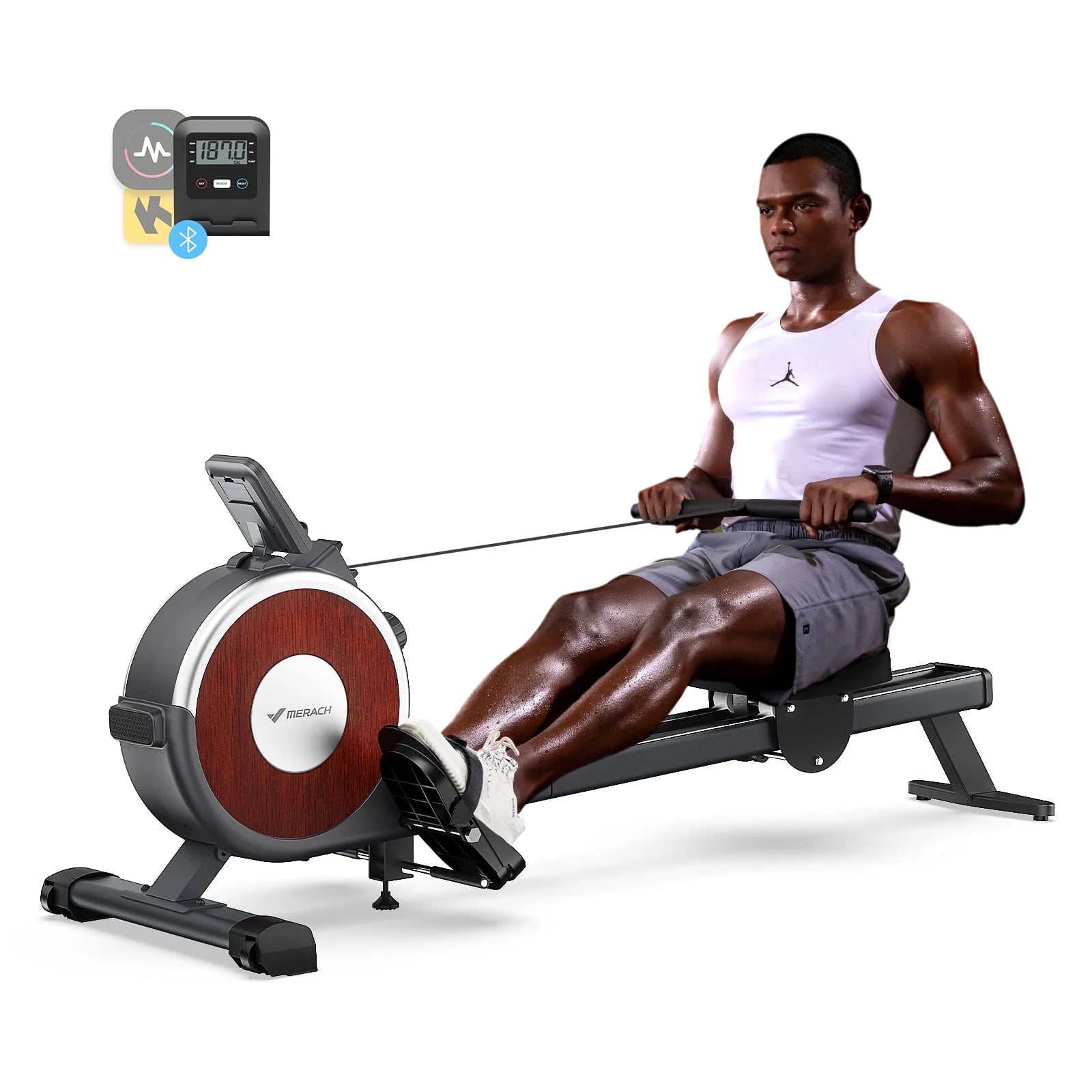 MERACH Magnetic Rowing Machine 350 lb Capacity / Máquina de Remo Magnética MERACH Capacidad 350 lb