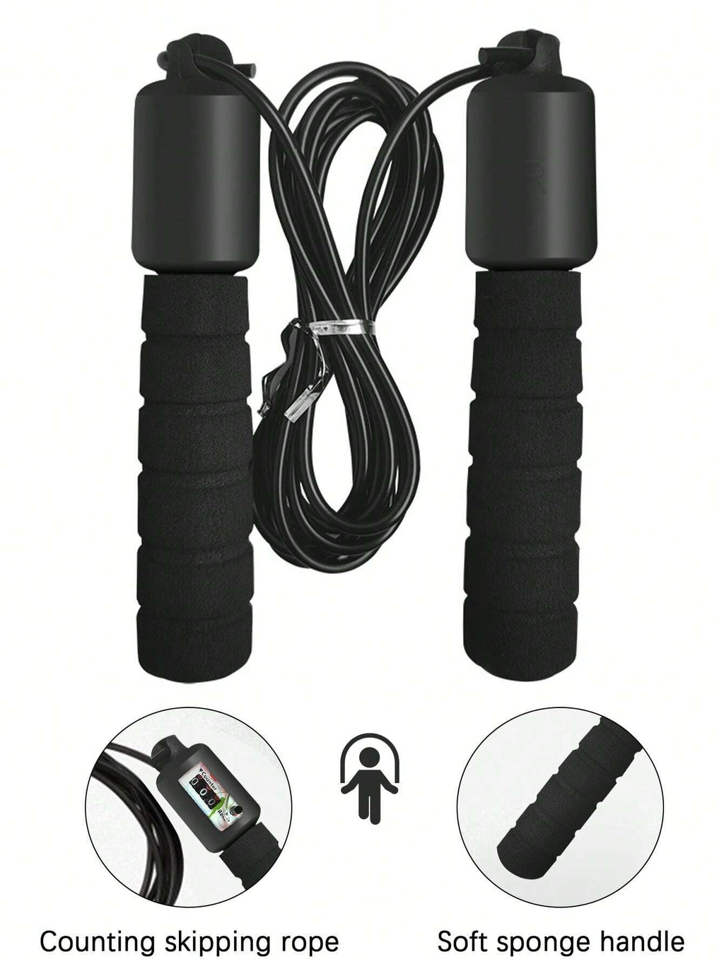 Fitness Jump Rope with Counter – Soft Sponge Handle for Gym & Cardio Training
