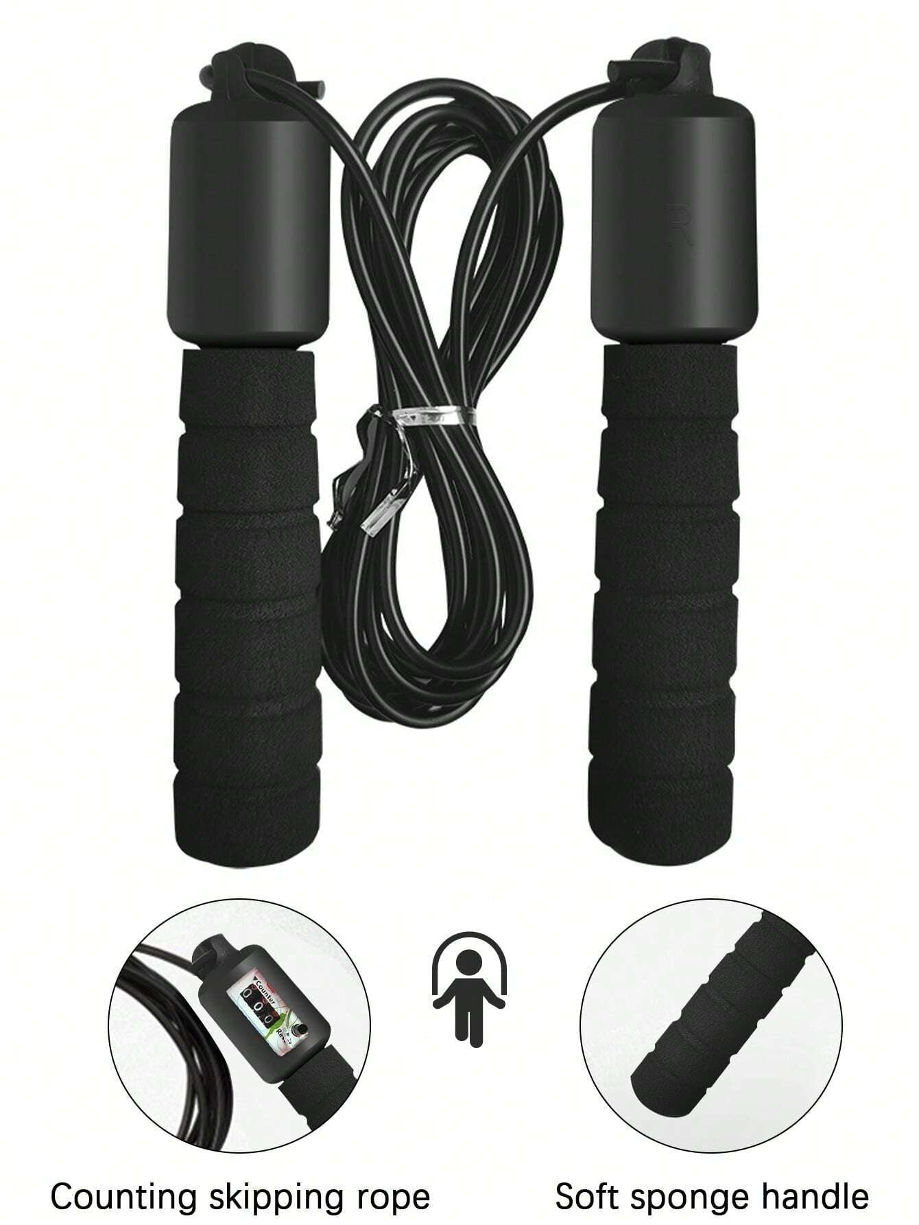 Fitness Jump Rope with Counter – Soft Sponge Handle for Gym & Cardio Training