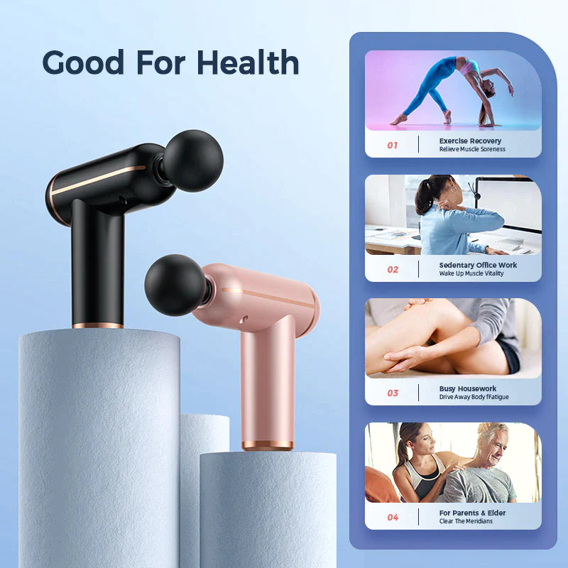 MUKASI Deep Tissue Massage Gun – Portable Percussion Massager for Neck, Body & Muscle Recovery/MUKASI Pistola de Masaje de Tejido Profundo – Masajeador Percusivo Portátil para Cuello, Cuerpo y Recuperación Muscular