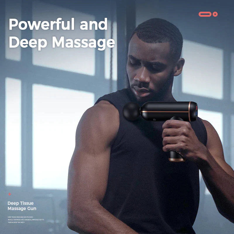 MUKASI Deep Tissue Massage Gun – Portable Percussion Massager for Neck, Body & Muscle Recovery/MUKASI Pistola de Masaje de Tejido Profundo – Masajeador Percusivo Portátil para Cuello, Cuerpo y Recuperación Muscular