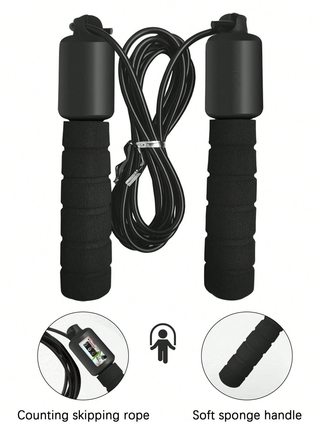Fitness Jump Rope with Counter – Soft Sponge Handle for Gym & Cardio Training