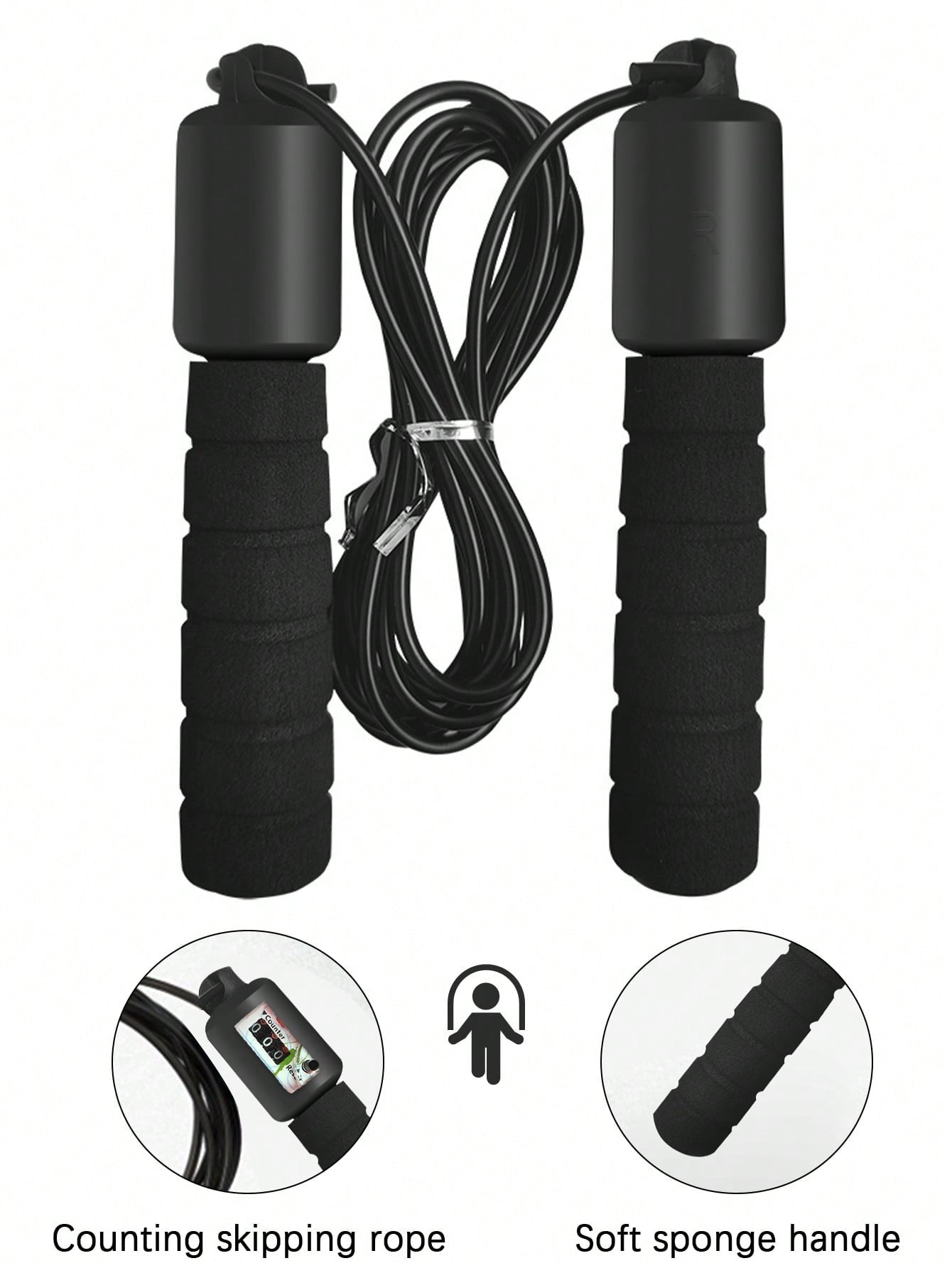 Fitness Jump Rope with Counter – Soft Sponge Handle for Gym & Cardio Training
