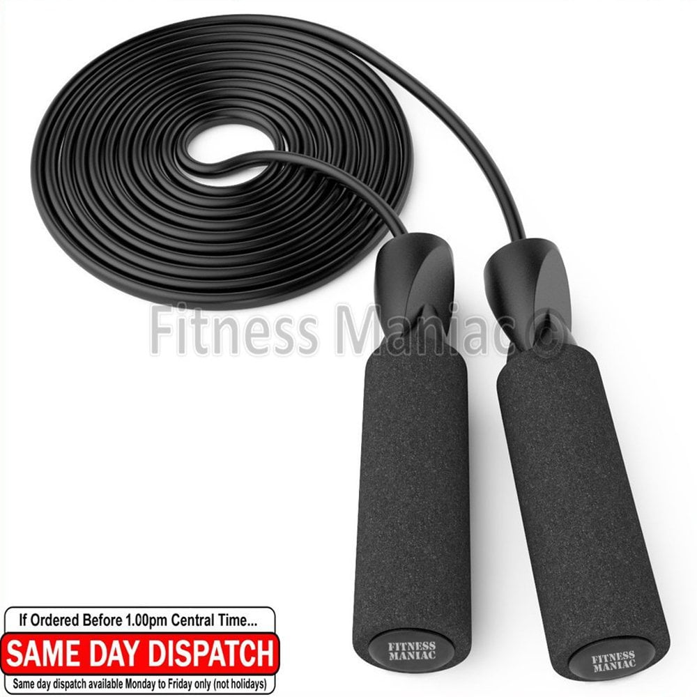 Fitness Maniac Speed Jump Rope with Ball Bearings / Cuerda de Velocidad Fitness Maniac con Rodamientos de Bolas