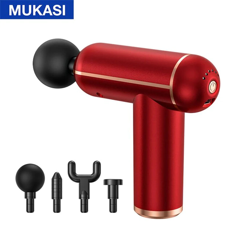 MUKASI Deep Tissue Massage Gun – Portable Percussion Massager for Neck, Body & Muscle Recovery/MUKASI Pistola de Masaje de Tejido Profundo – Masajeador Percusivo Portátil para Cuello, Cuerpo y Recuperación Muscular