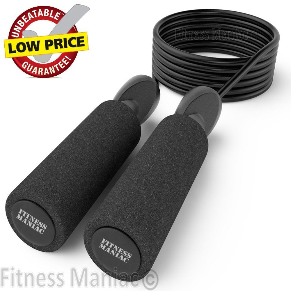 Fitness Maniac Speed Jump Rope with Ball Bearings / Cuerda de Velocidad Fitness Maniac con Rodamientos de Bolas