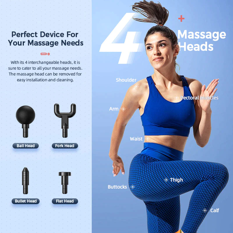 MUKASI Deep Tissue Massage Gun – Portable Percussion Massager for Neck, Body & Muscle Recovery/MUKASI Pistola de Masaje de Tejido Profundo – Masajeador Percusivo Portátil para Cuello, Cuerpo y Recuperación Muscular