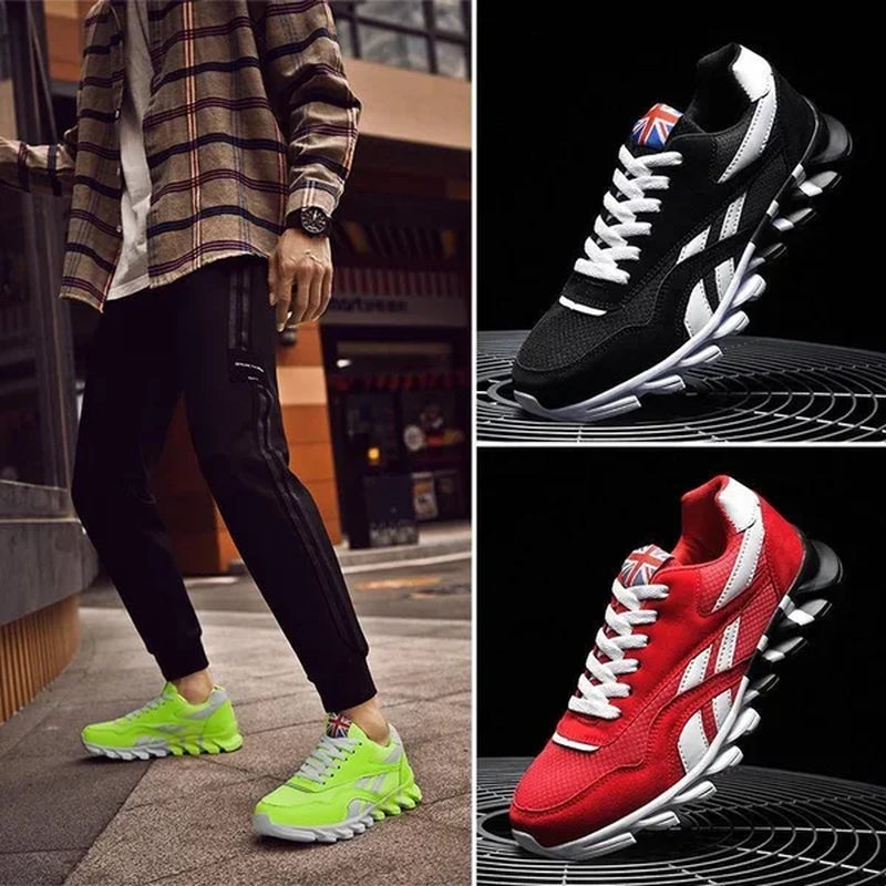 Men's and Women's Fashion Blade Breathable Knitted Casual Sports Running Shoes - Anti-Slip Tennis Shoes, 2024 Edition