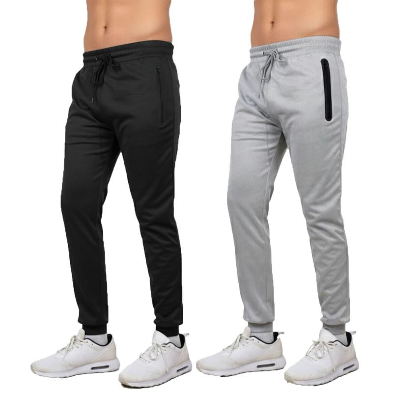 Men'S Multi Pack Performance Tech Joggers Sweatpants with Heat Seal Zipper Side Pockets