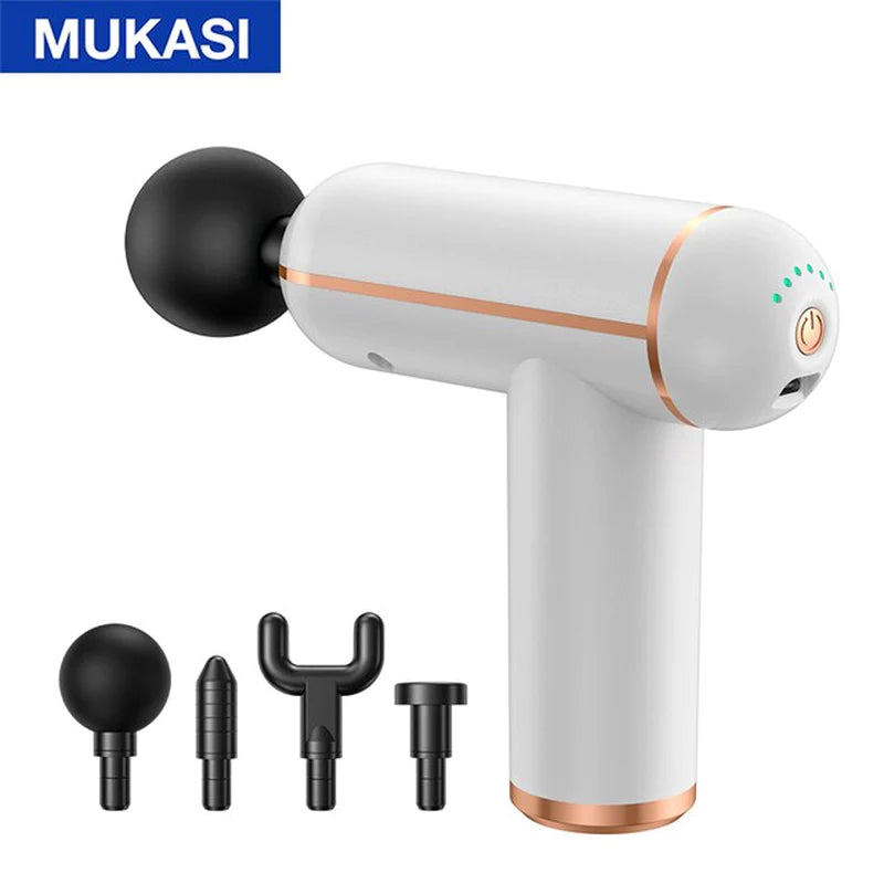 MUKASI Deep Tissue Massage Gun – Portable Percussion Massager for Neck, Body & Muscle Recovery/MUKASI Pistola de Masaje de Tejido Profundo – Masajeador Percusivo Portátil para Cuello, Cuerpo y Recuperación Muscular