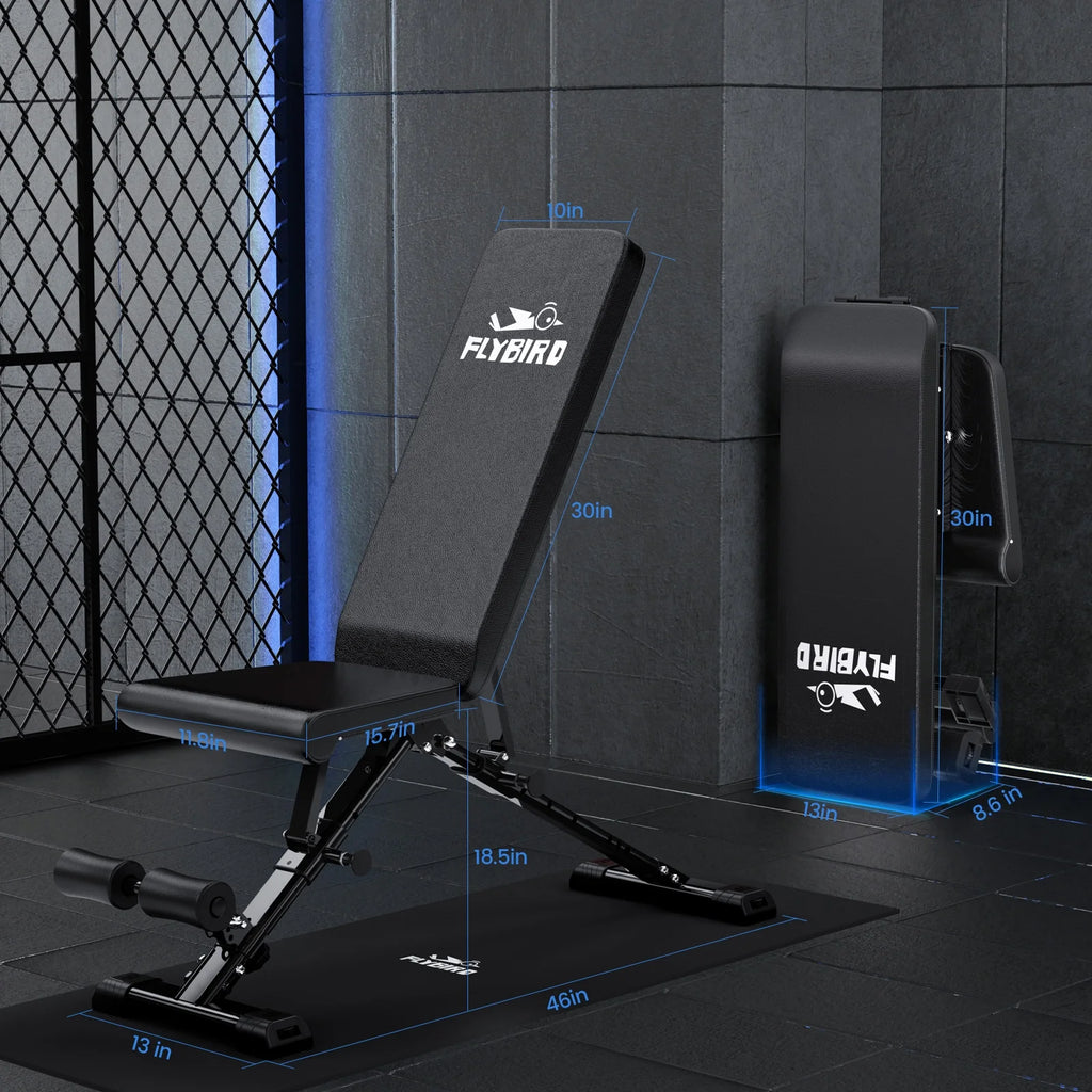 Adjustable Weight Bench – Foldable, 800 lb Capacity / Banco de Pesas Ajustable – Plegable, Capacidad de 800 lb