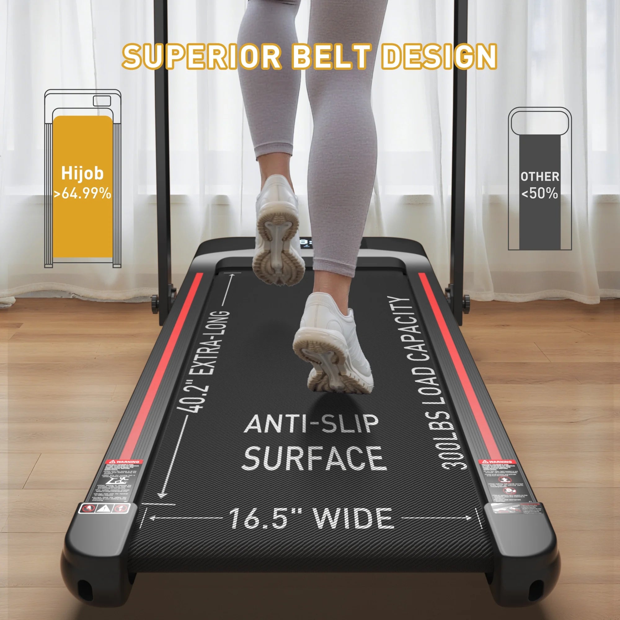 HIJOB 3.0HP Foldable Treadmill with Workstation – Incline, Bluetooth & Remote Control