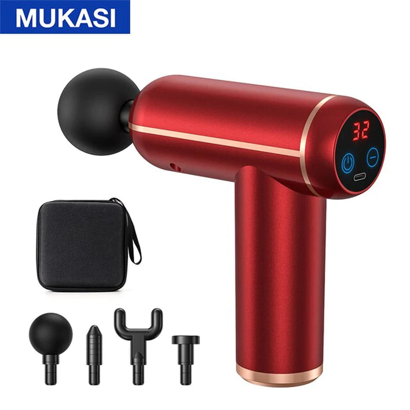 MUKASI Deep Tissue Massage Gun – Portable Percussion Massager for Neck, Body & Muscle Recovery/MUKASI Pistola de Masaje de Tejido Profundo – Masajeador Percusivo Portátil para Cuello, Cuerpo y Recuperación Muscular