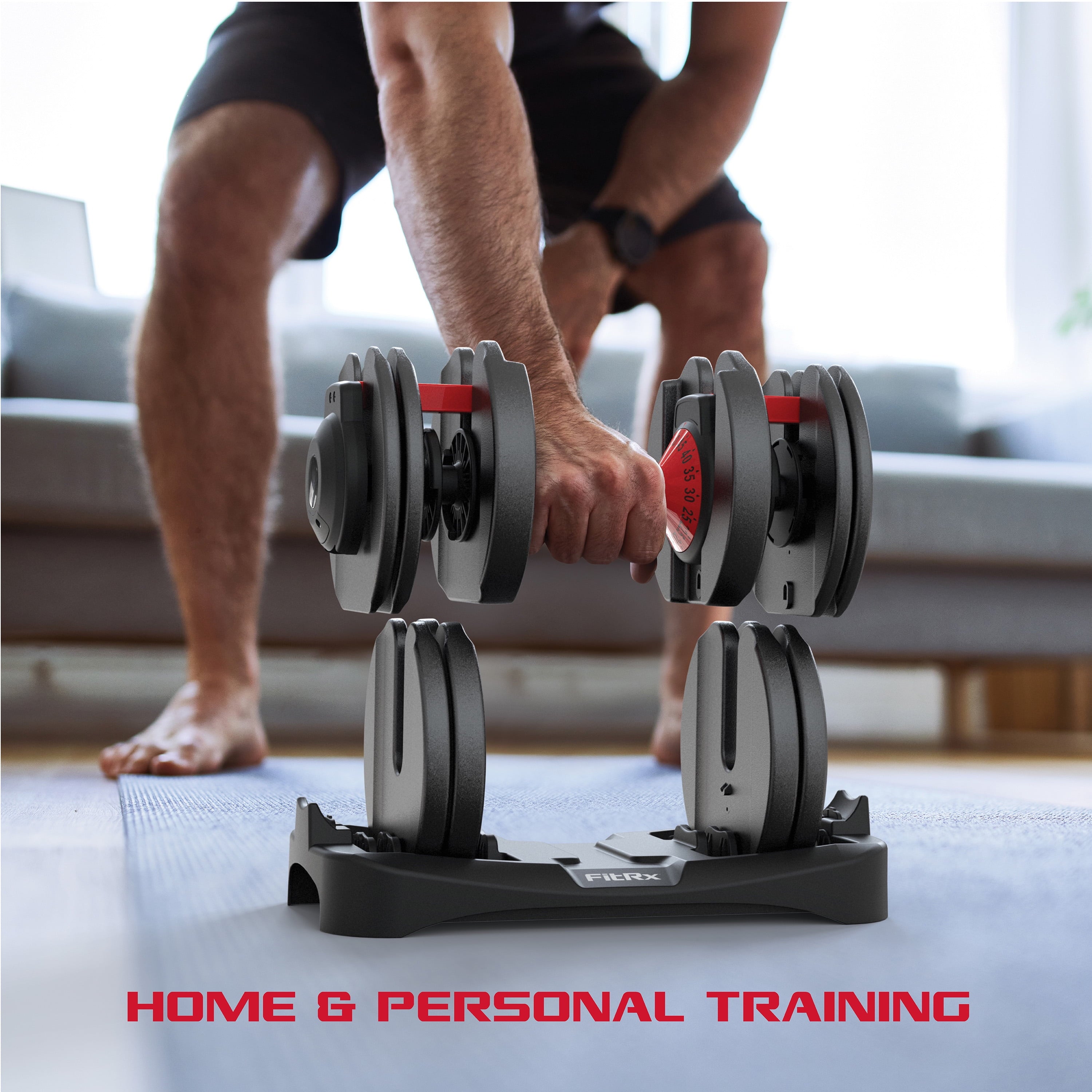 FitRx Adjustable Dumbbells (Pack of 2) Mancuernas Ajustables FitRx (Paquete de 2)