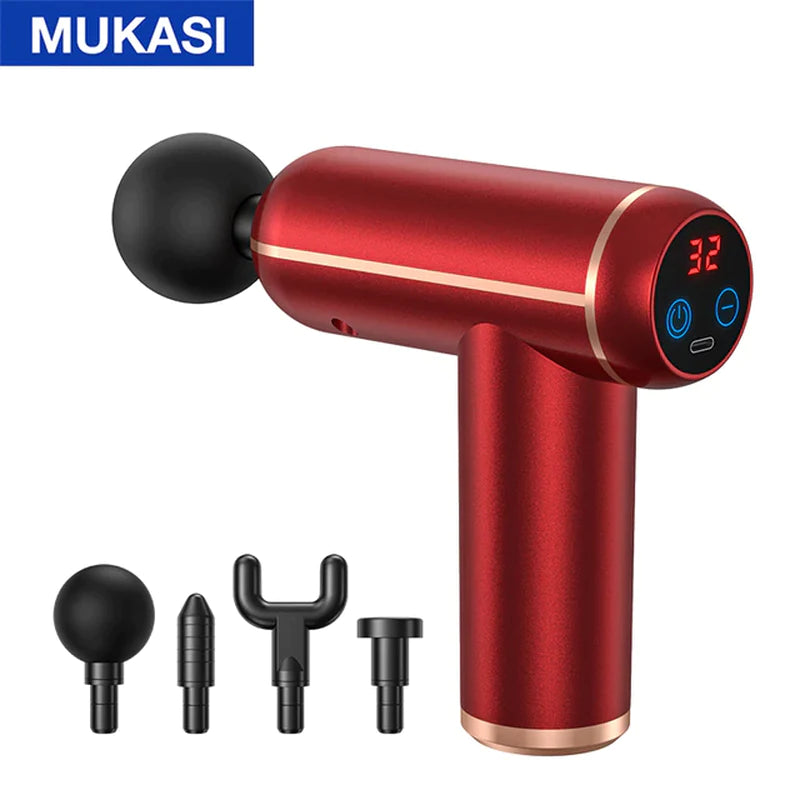 MUKASI Deep Tissue Massage Gun – Portable Percussion Massager for Neck, Body & Muscle Recovery/MUKASI Pistola de Masaje de Tejido Profundo – Masajeador Percusivo Portátil para Cuello, Cuerpo y Recuperación Muscular