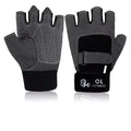 OL Fitness Weightlifting Gloves – Wrist Support & Non-Slip Grip (Black/Gray)