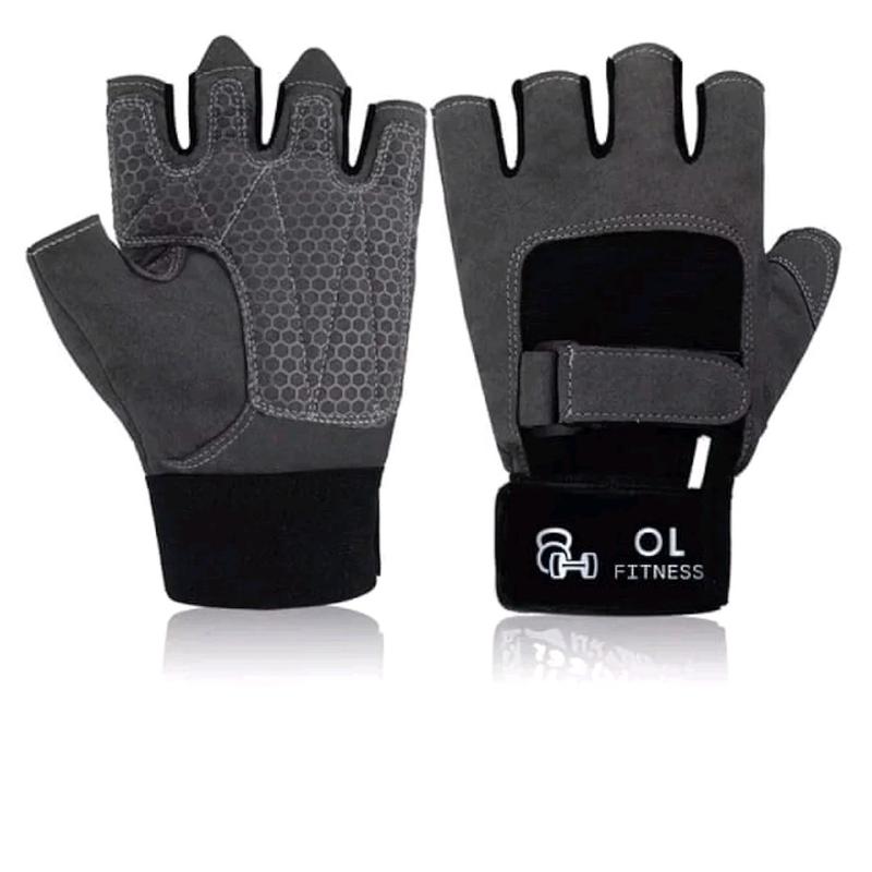 OL Fitness Weightlifting Gloves – Wrist Support & Non-Slip Grip (Black/Gray)