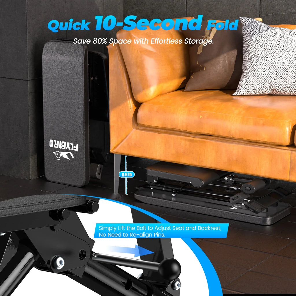Adjustable Weight Bench – Foldable, 800 lb Capacity / Banco de Pesas Ajustable – Plegable, Capacidad de 800 lb