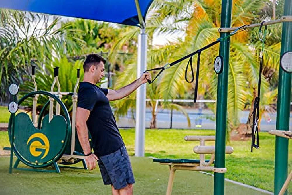 Bodyweight Suspension Training Kit – Full Body Workout System with Training Program/Kit de Entrenamiento en Suspensión – Sistema de Entrenamiento de Cuerpo Completo con Programa