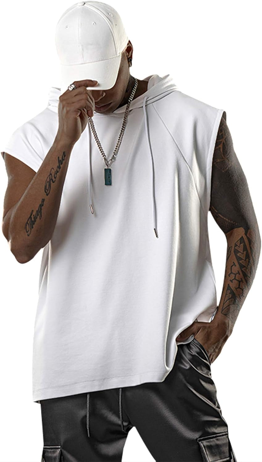 Men's Sleeveless Hooded Tank Tops for Bodybuilding and Gym Workouts