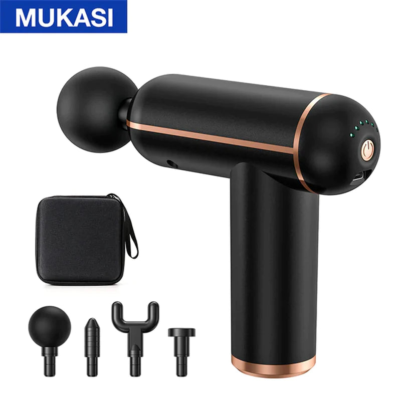 MUKASI Deep Tissue Massage Gun – Portable Percussion Massager for Neck, Body & Muscle Recovery/MUKASI Pistola de Masaje de Tejido Profundo – Masajeador Percusivo Portátil para Cuello, Cuerpo y Recuperación Muscular
