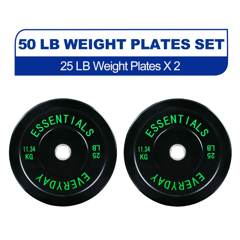 Olympic Bumper Plates Set 210 lb + Barbell – BalanceFrom/Juego de Placas Olímpicas 210 lb + Barra – BalanceFrom