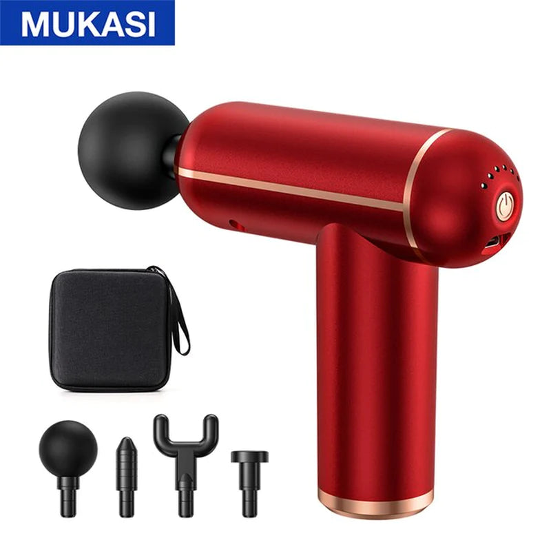 MUKASI Deep Tissue Massage Gun – Portable Percussion Massager for Neck, Body & Muscle Recovery/MUKASI Pistola de Masaje de Tejido Profundo – Masajeador Percusivo Portátil para Cuello, Cuerpo y Recuperación Muscular