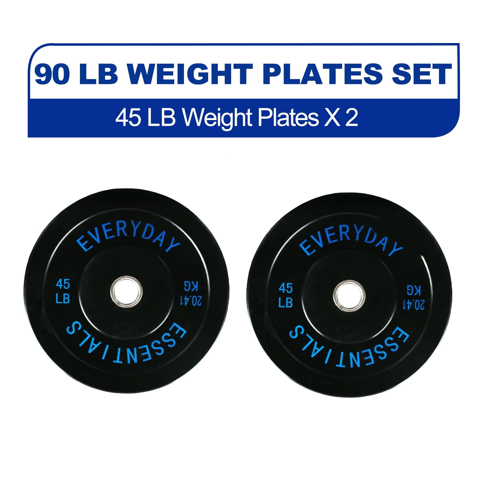 Olympic Bumper Plates Set 210 lb + Barbell – BalanceFrom/Juego de Placas Olímpicas 210 lb + Barra – BalanceFrom