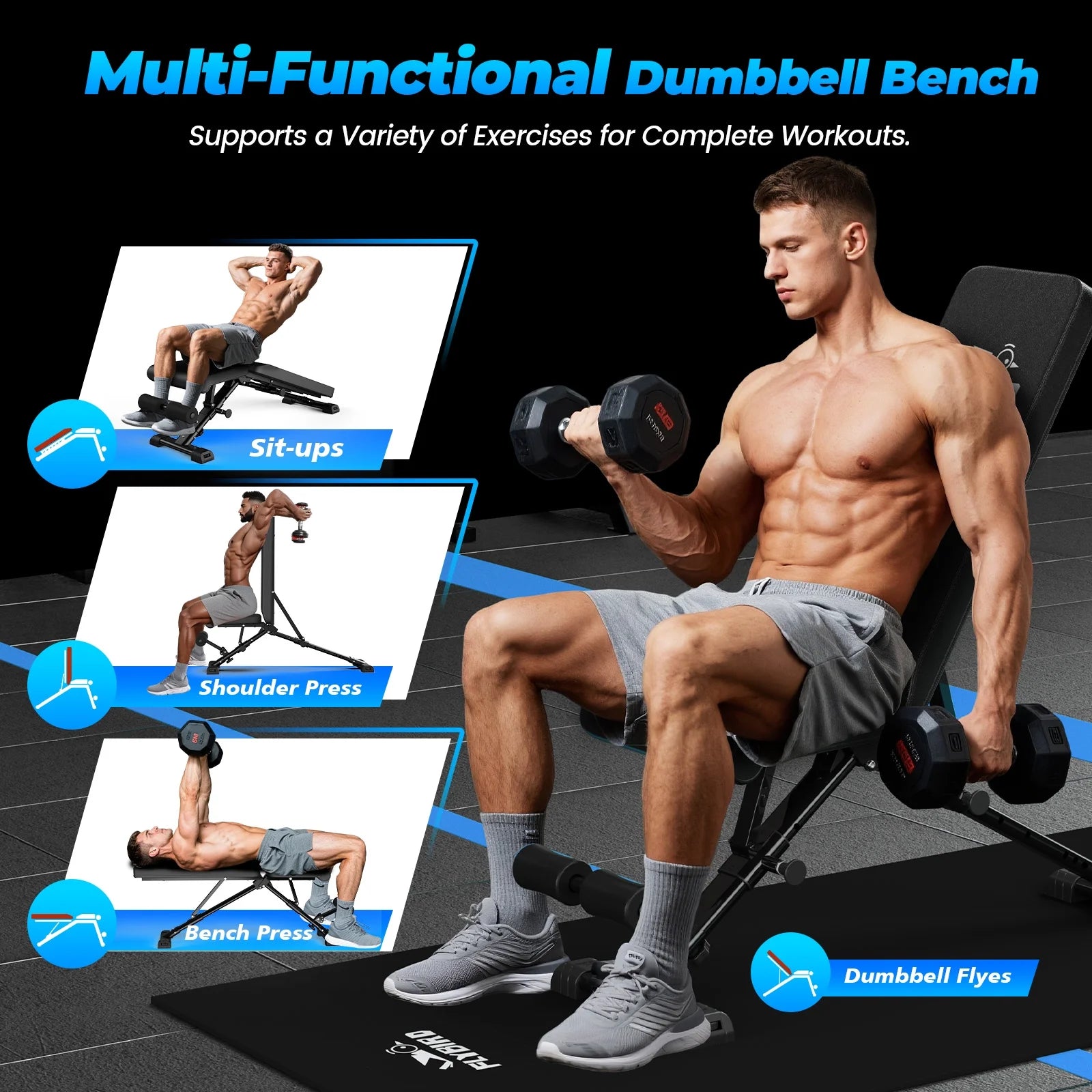 Adjustable Weight Bench – Foldable, 800 lb Capacity / Banco de Pesas Ajustable – Plegable, Capacidad de 800 lb