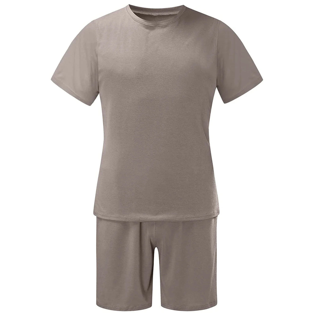 Men’s Summer Gym Set – Solid T-Shirt & Shorts / Conjunto Deportivo Hombre Verano – Camiseta Lisa y Shorts